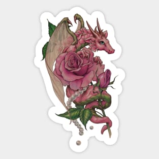 Pink Rose Dragon (June) Sticker